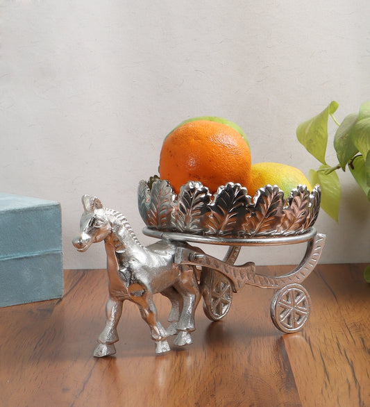 Silver Horse Cart Decorative Bowl