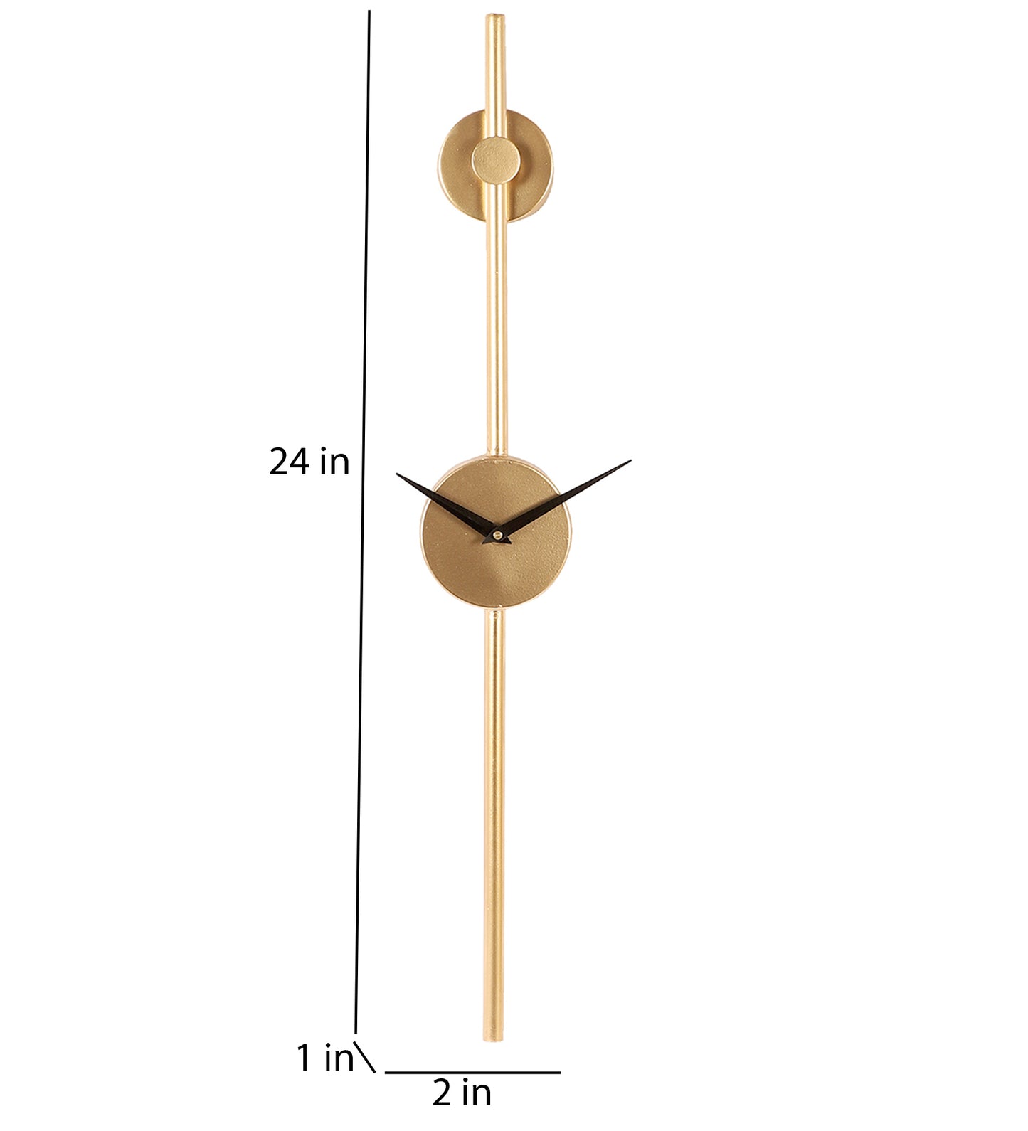 Gold SLim Long Pipe Clock