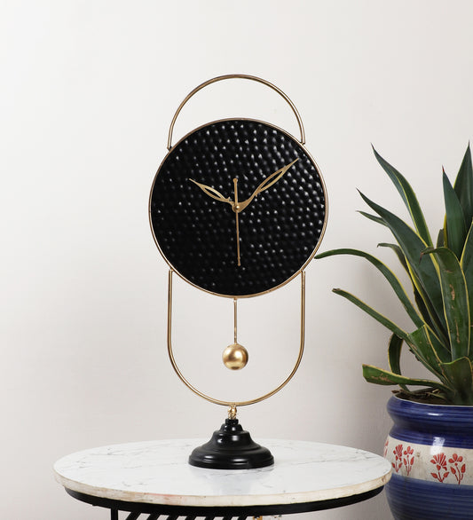 Black & Gold Oval Table Clock