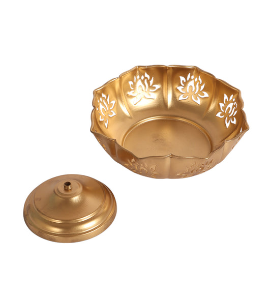 Big Bowl Lotus Cut Urli With Base Set of 3