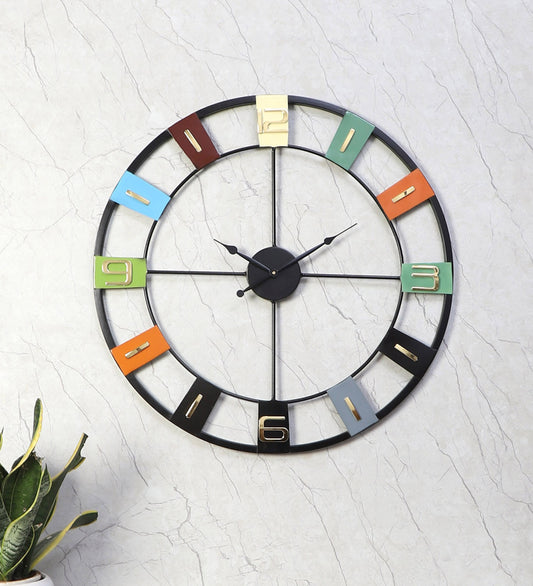 Round Numbers Multicolor Wall Clock