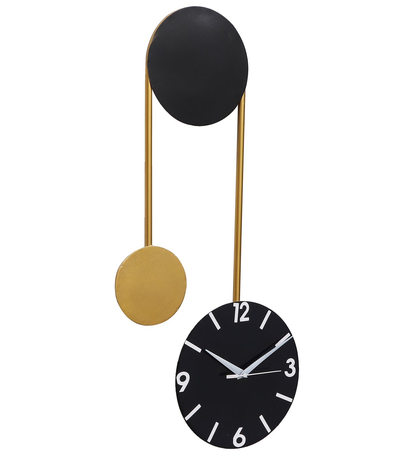 Hanging Ring Black & Gold Wall Clock