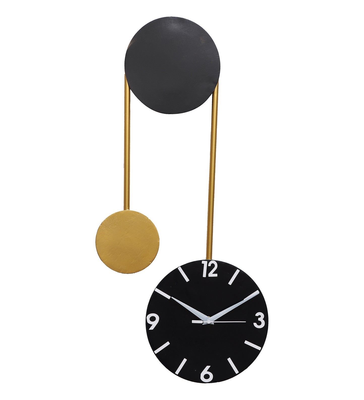 Hanging Ring Black & Gold Wall Clock