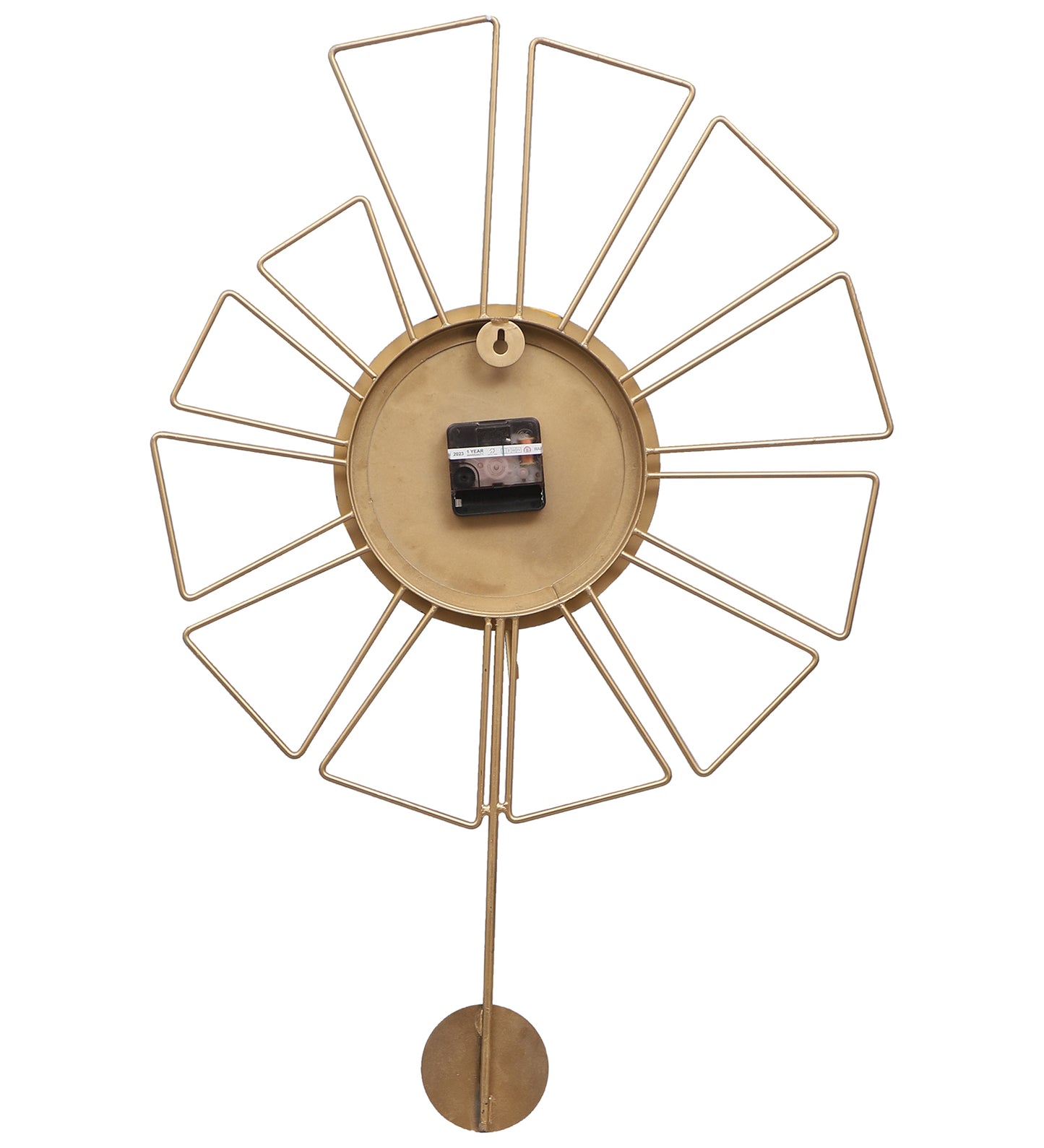 Gemoetric Brown & Gold Pendulam Clock