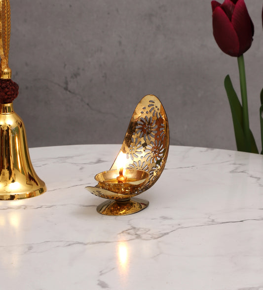 Moon Shape Brass Akhand Dia