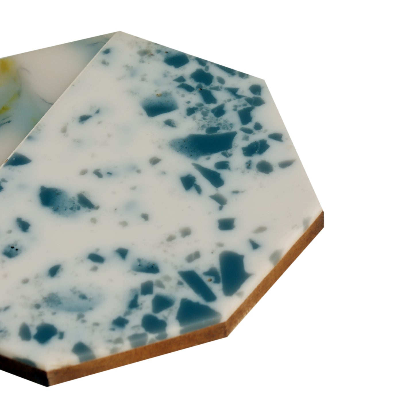 Green Hexagon Resin Coaster Set of 4