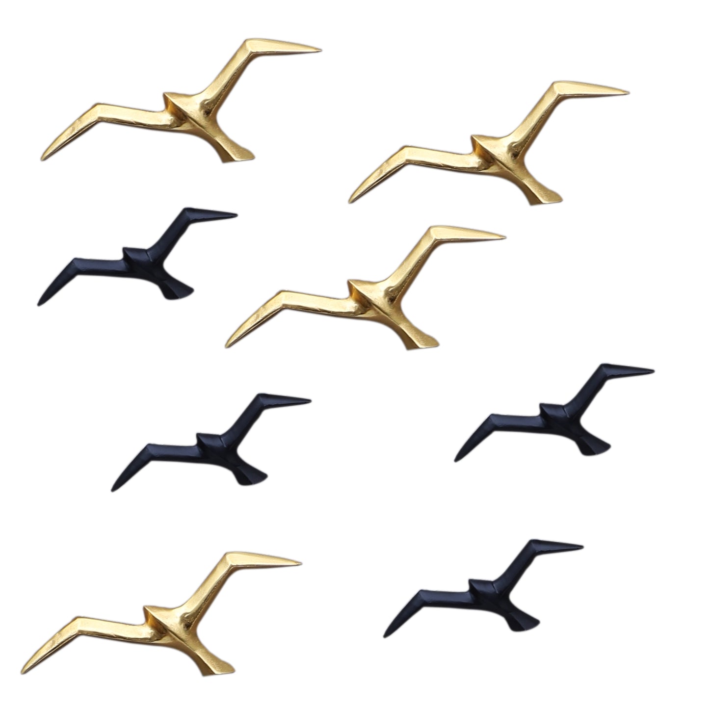 Black & Gold Flying Wings Bird Set of 4