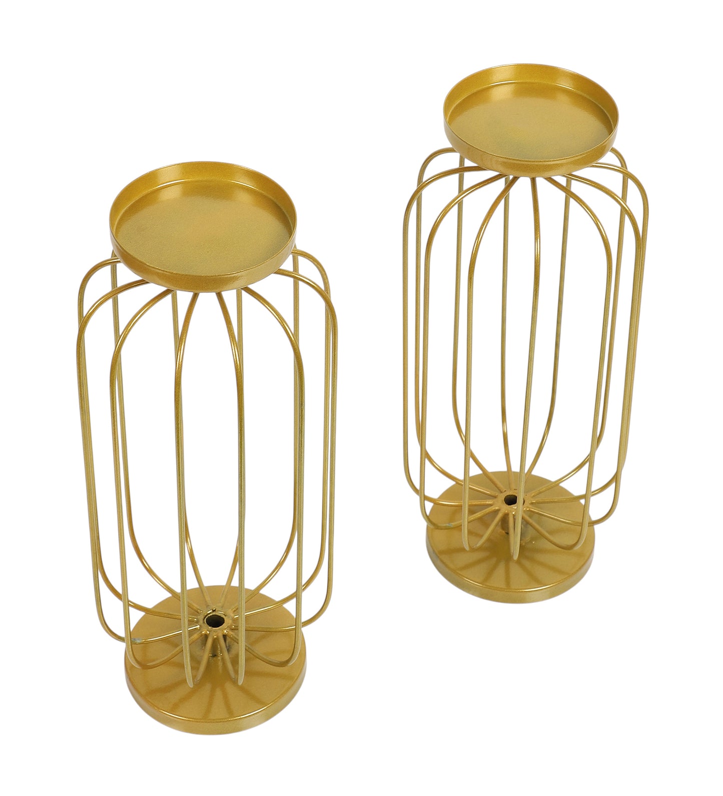 Metal Wired Oval Candle Stand Set of 2