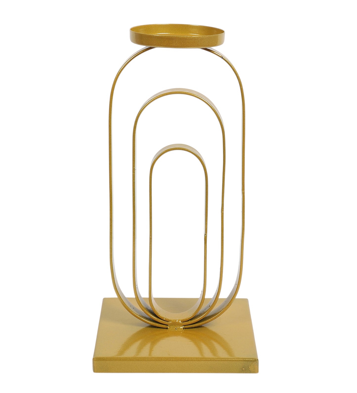 Metal Wired Oval Striped Candle Stand