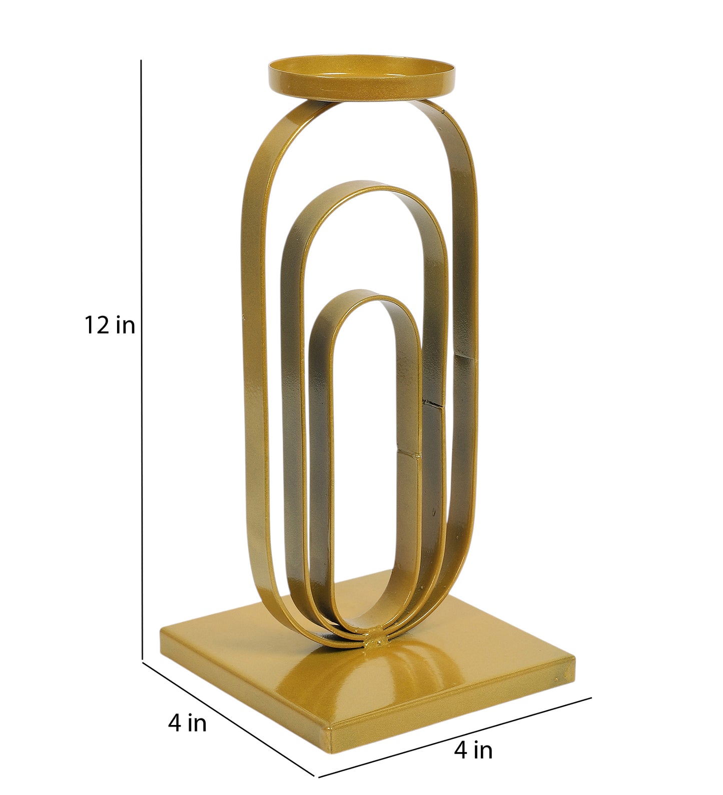 Metal Wired Oval Striped Candle Stand