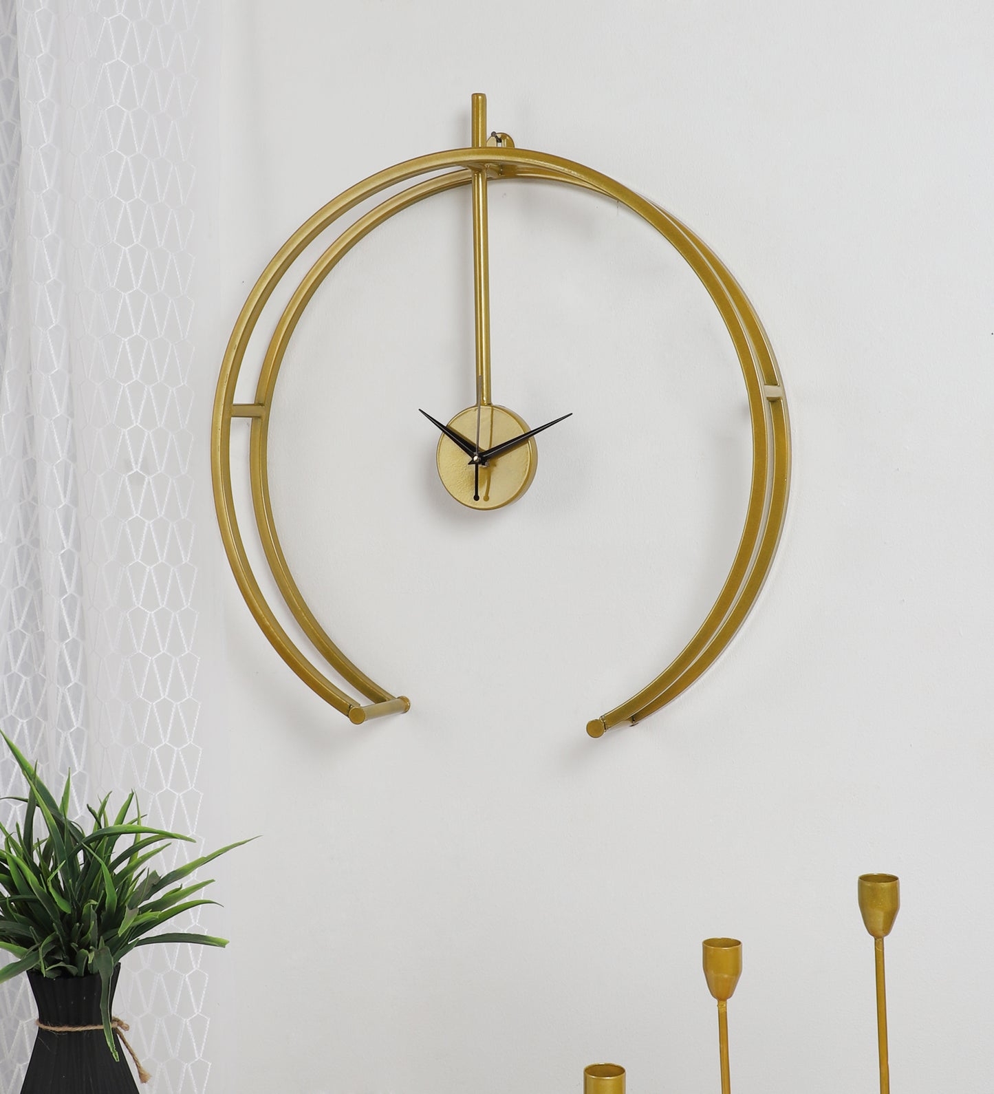 Gold Double Ring Wall Clock