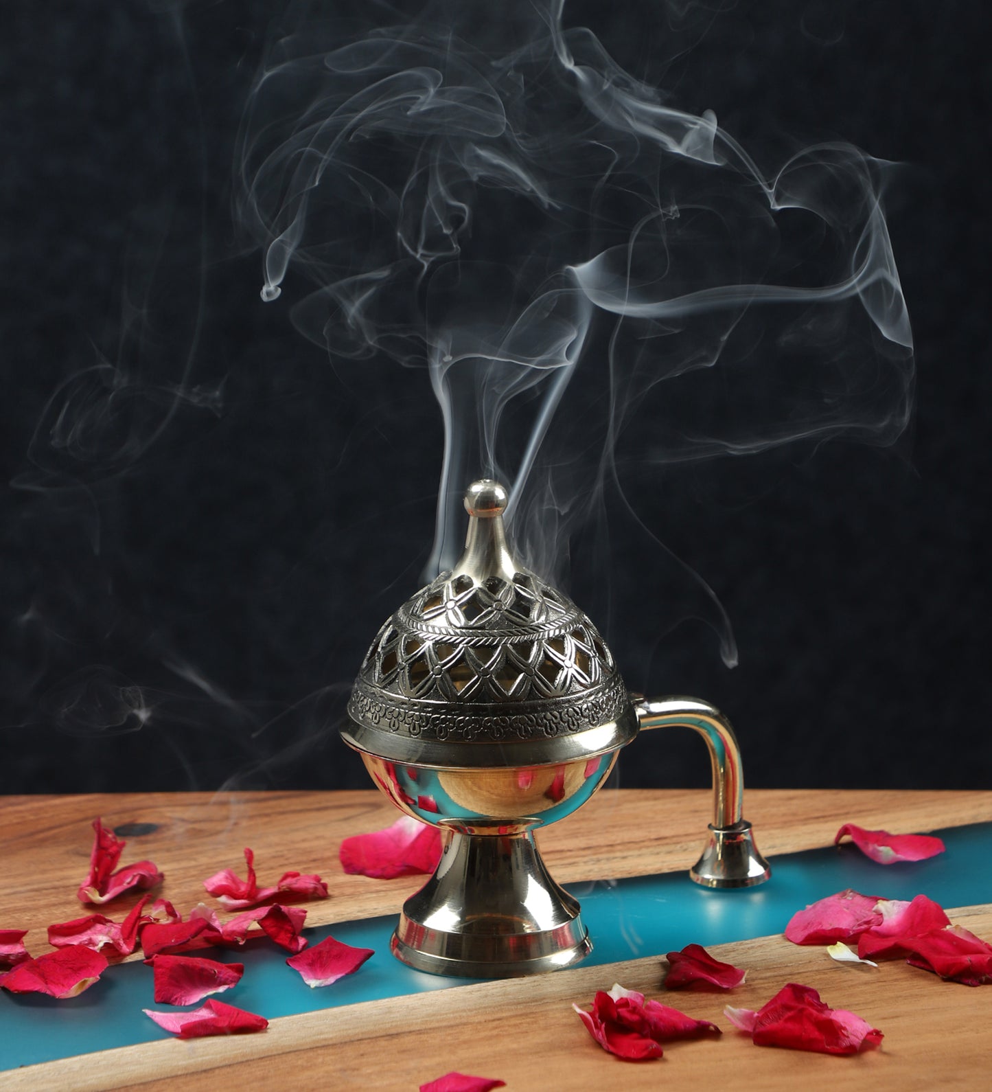 Brass Flower Lobaan With handle