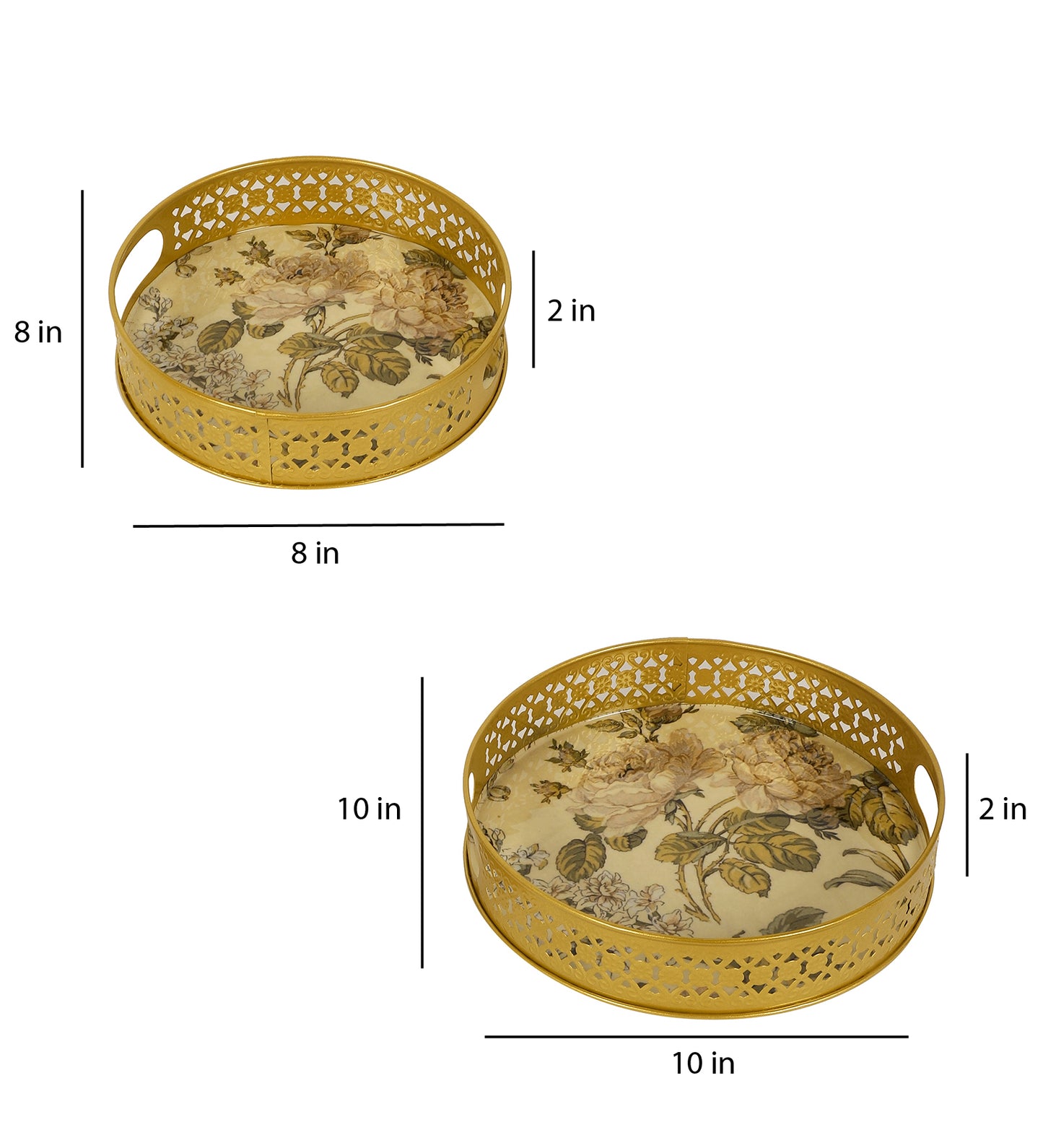 Green & Pink Tray Set of 2