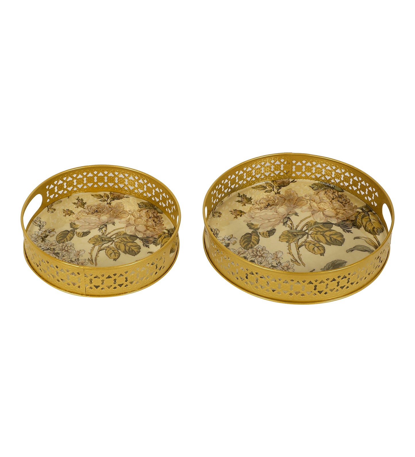 Green & Pink Tray Set of 2