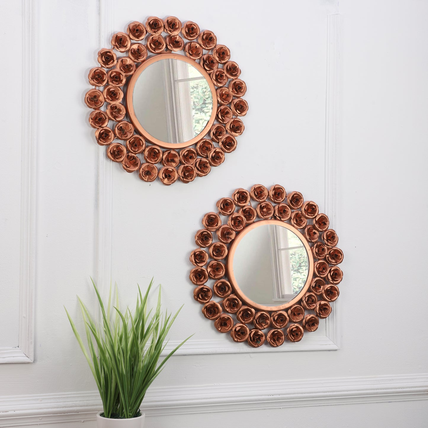 Copper Rose Mirror Set of 2