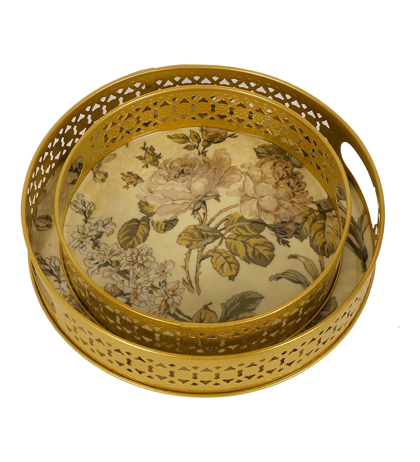 Green & Pink Tray Set of 2