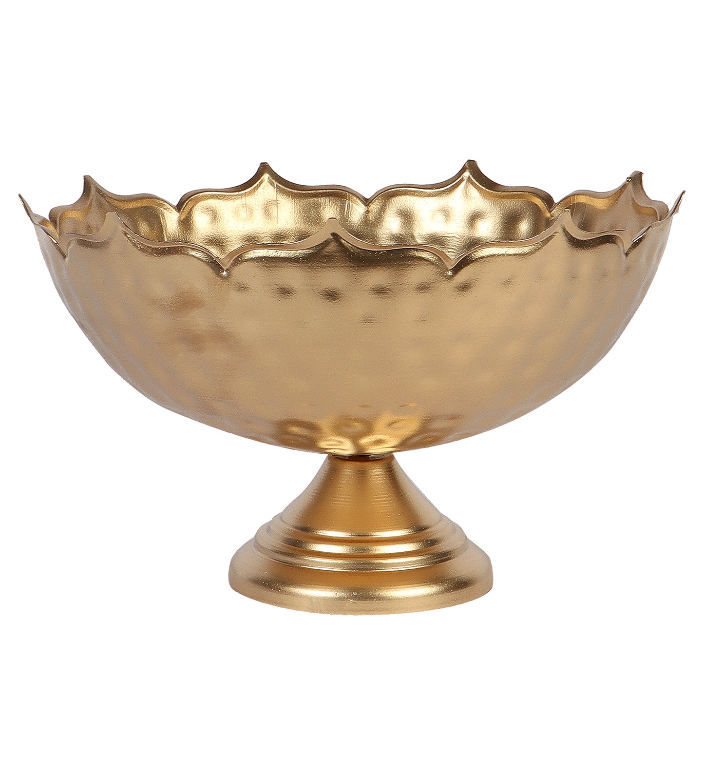 Gold Metal Taj Urli with Center Urli & Tealight Holder Set of 7