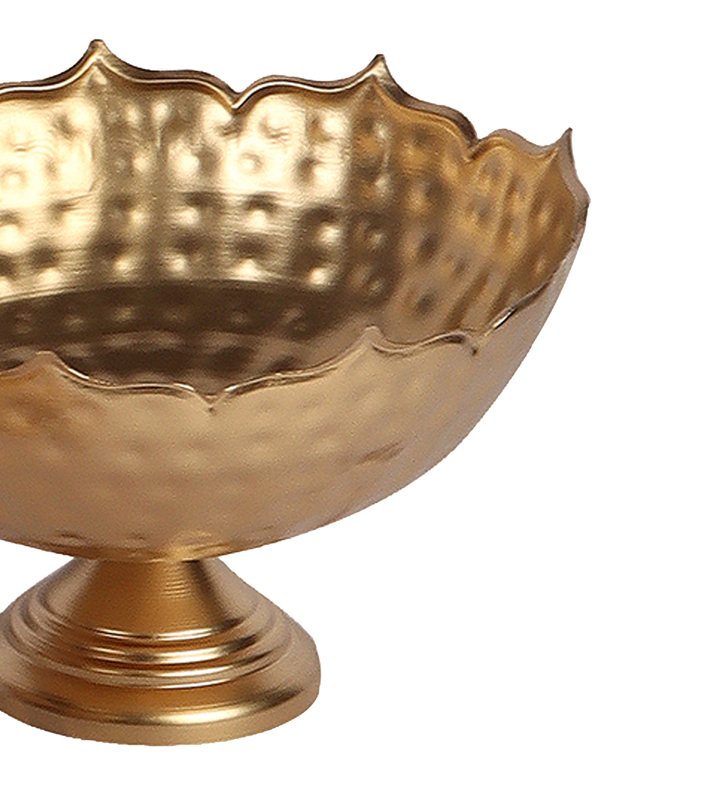 Gold Metal Taj Urli with Center Urli & Tealight Holder Set of 7