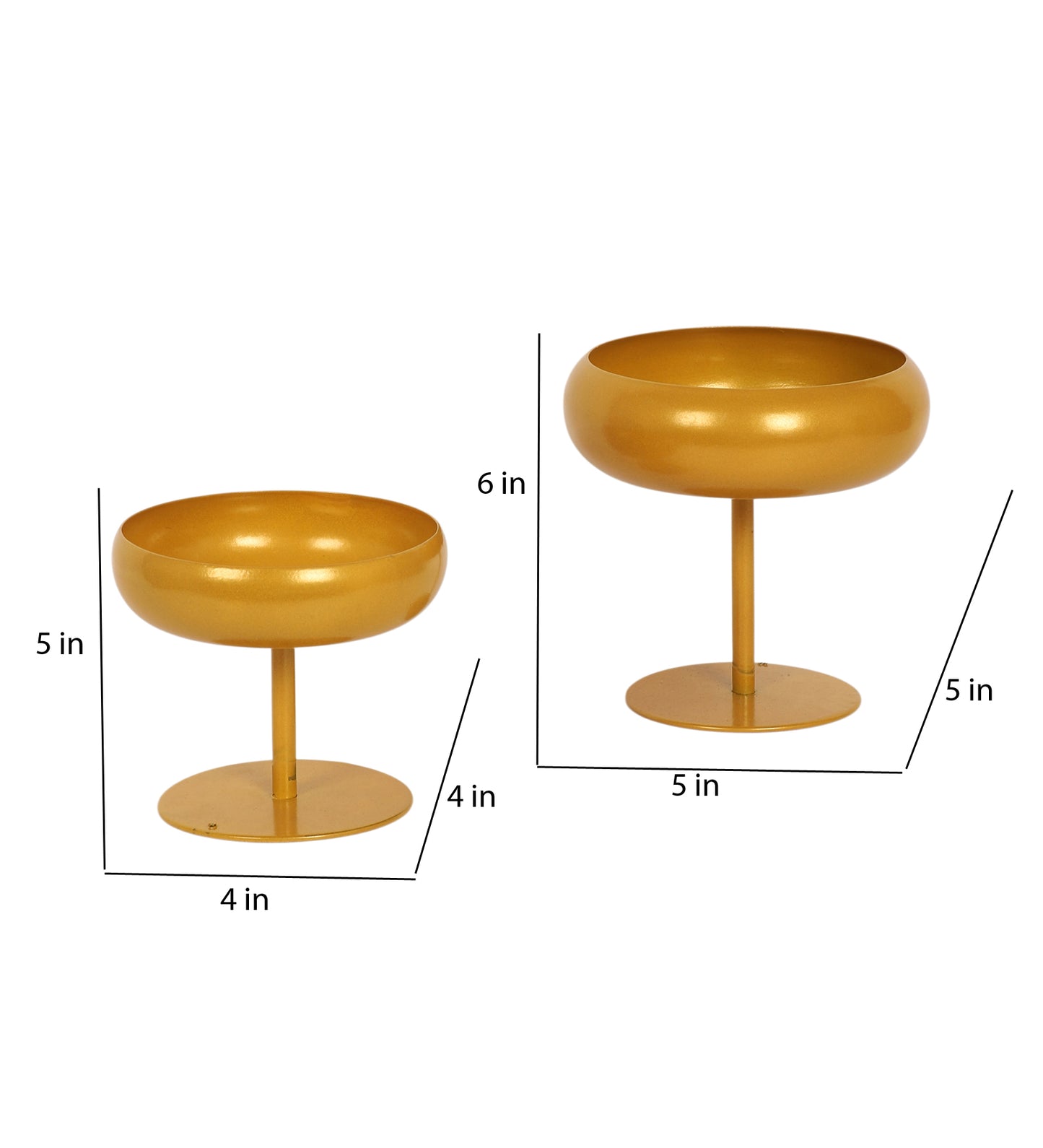 Gold Table Round Uri With Stand Set of 2