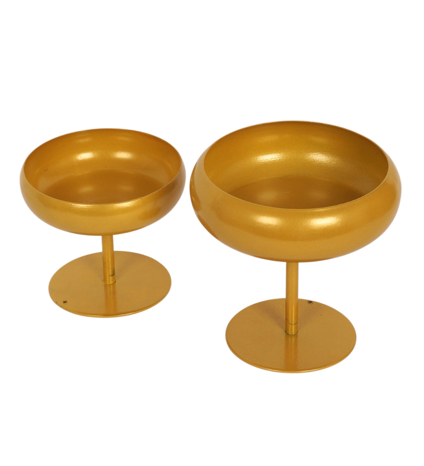Gold Table Round Uri With Stand Set of 2