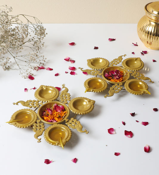 Peacock Small Dia Urli Set of 2