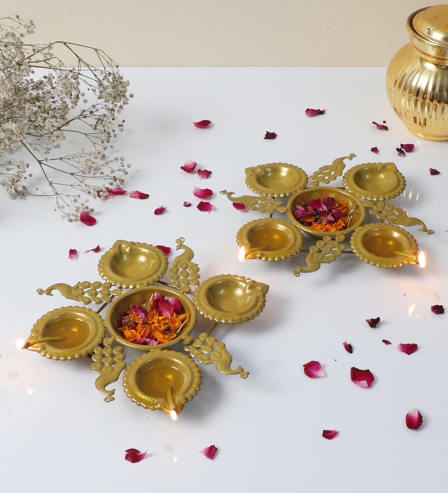 Peacock Small Dia Urli Set of 2