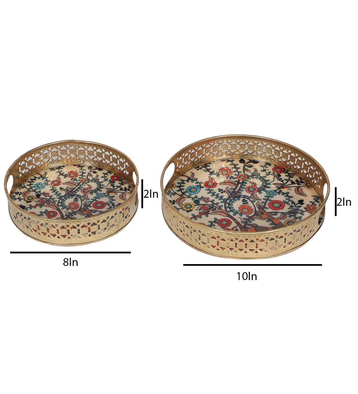 Peacock Tray Set of 2