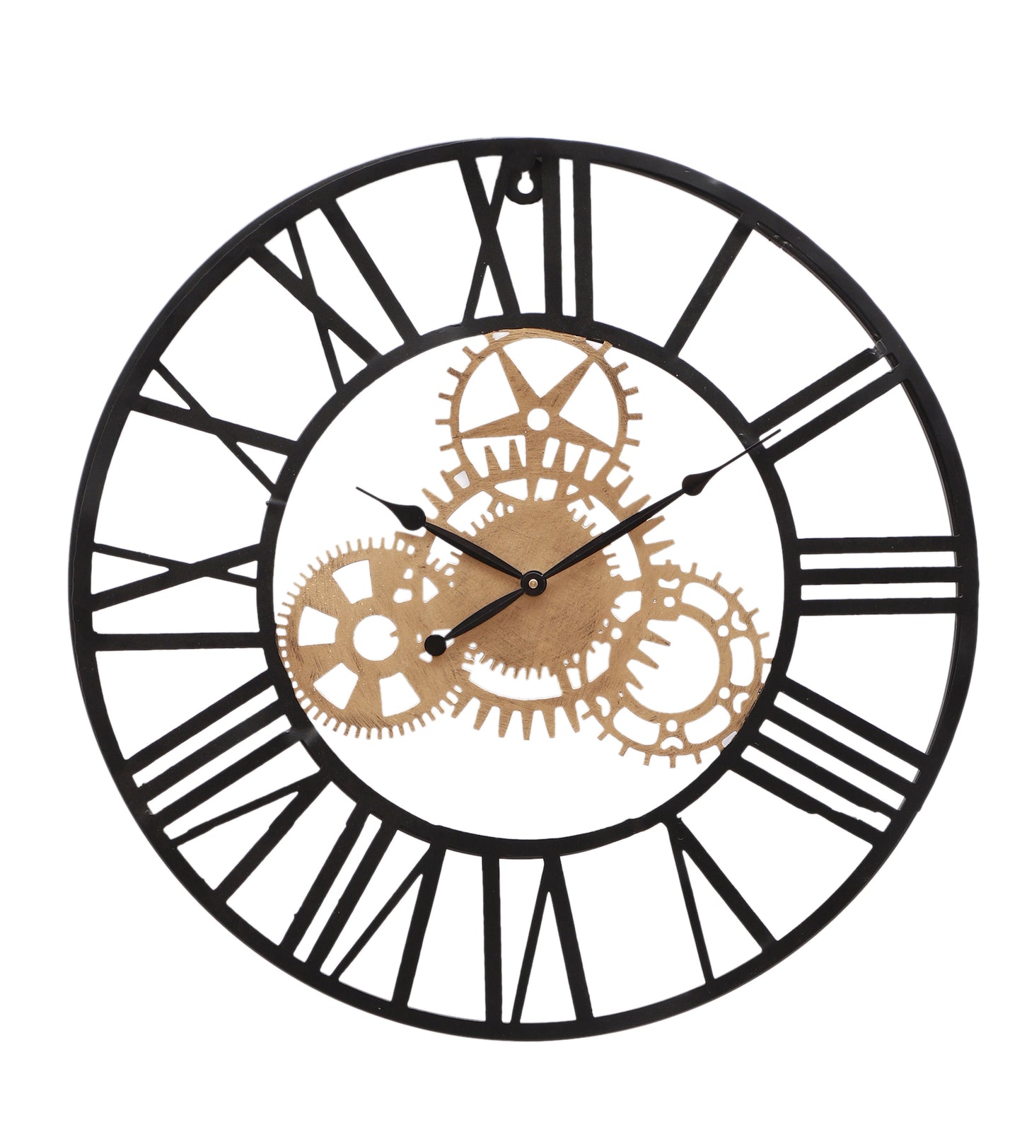 Gold & Black Machinery Design Wall Clock