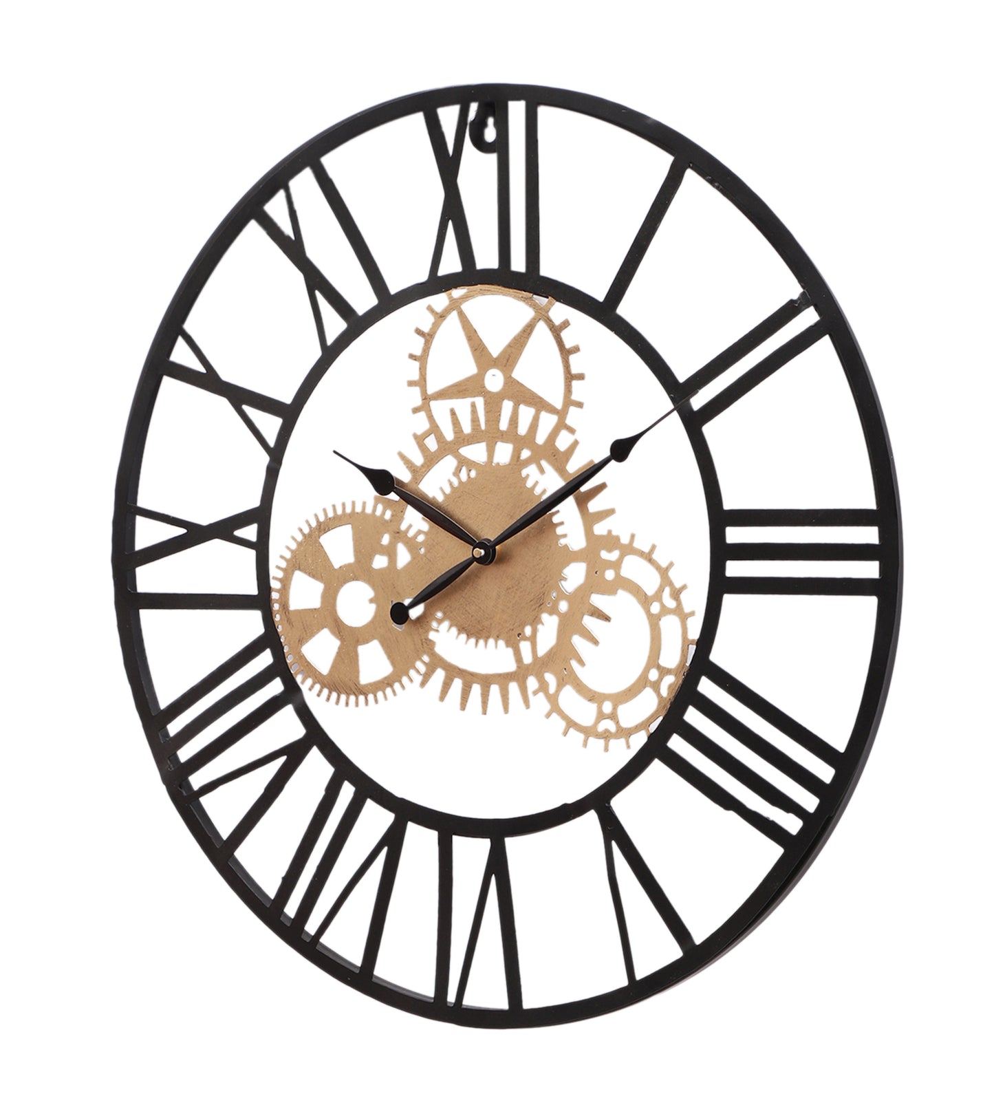 Gold & Black Machinery Design Wall Clock