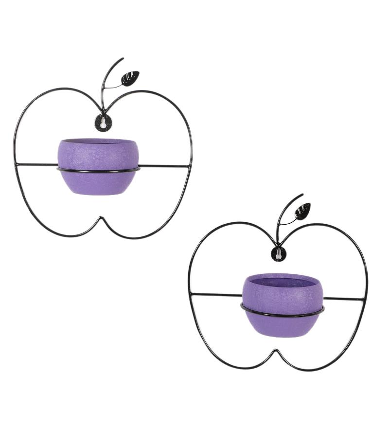 Wall Hanging Purple Apple Planter Set of 2